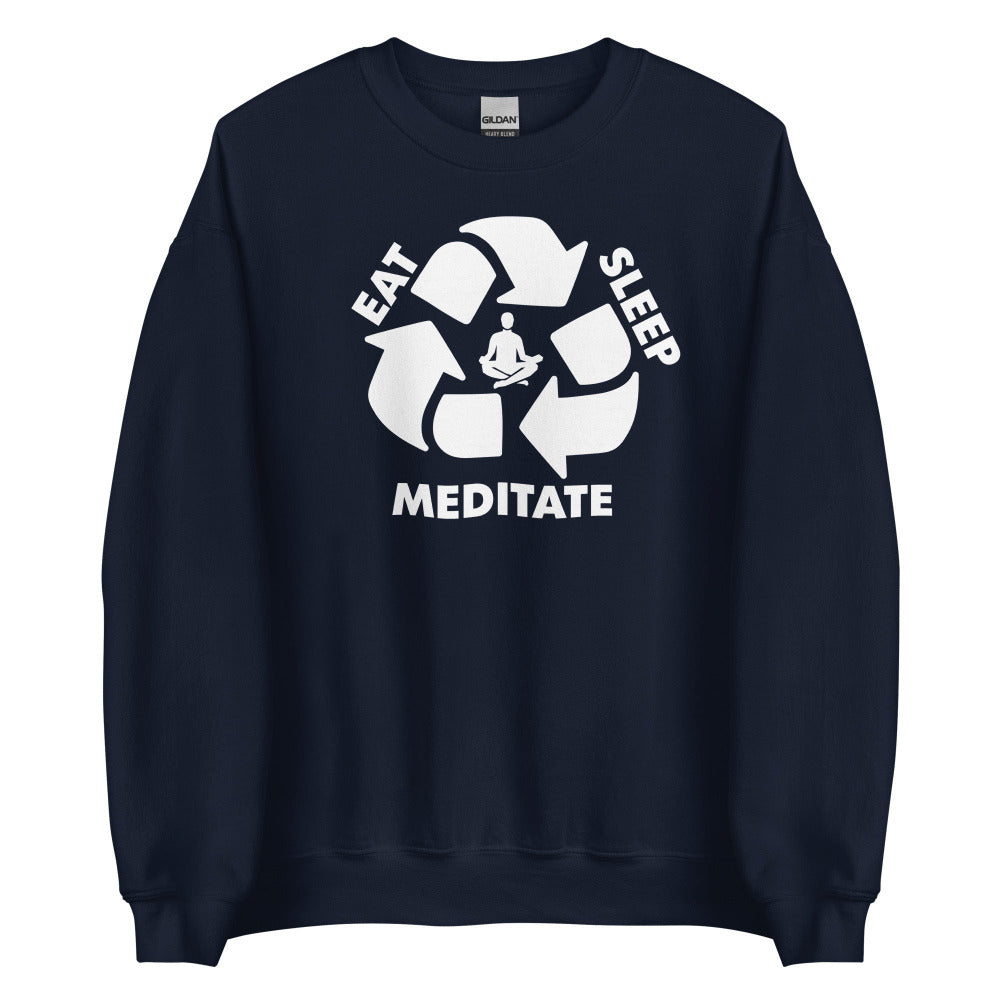 Eat Sleep Meditate Sweatshirt - Navy Color